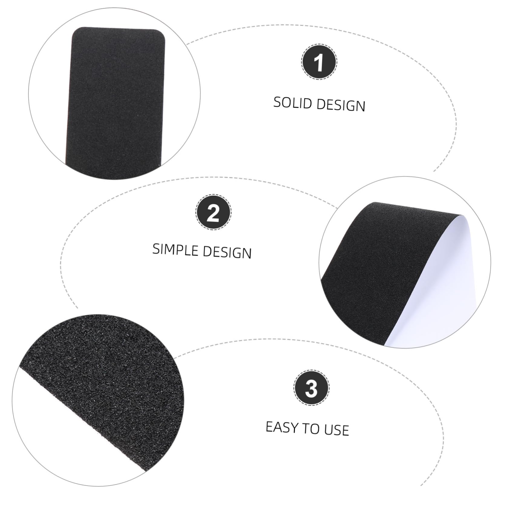 Nastro Antiscivolo in Pvc Nero, 4 Pezzi per Gradini | Scale Interne ed Esterne, Adatto a Adulti e Animali, Superficie Opaca Resistente