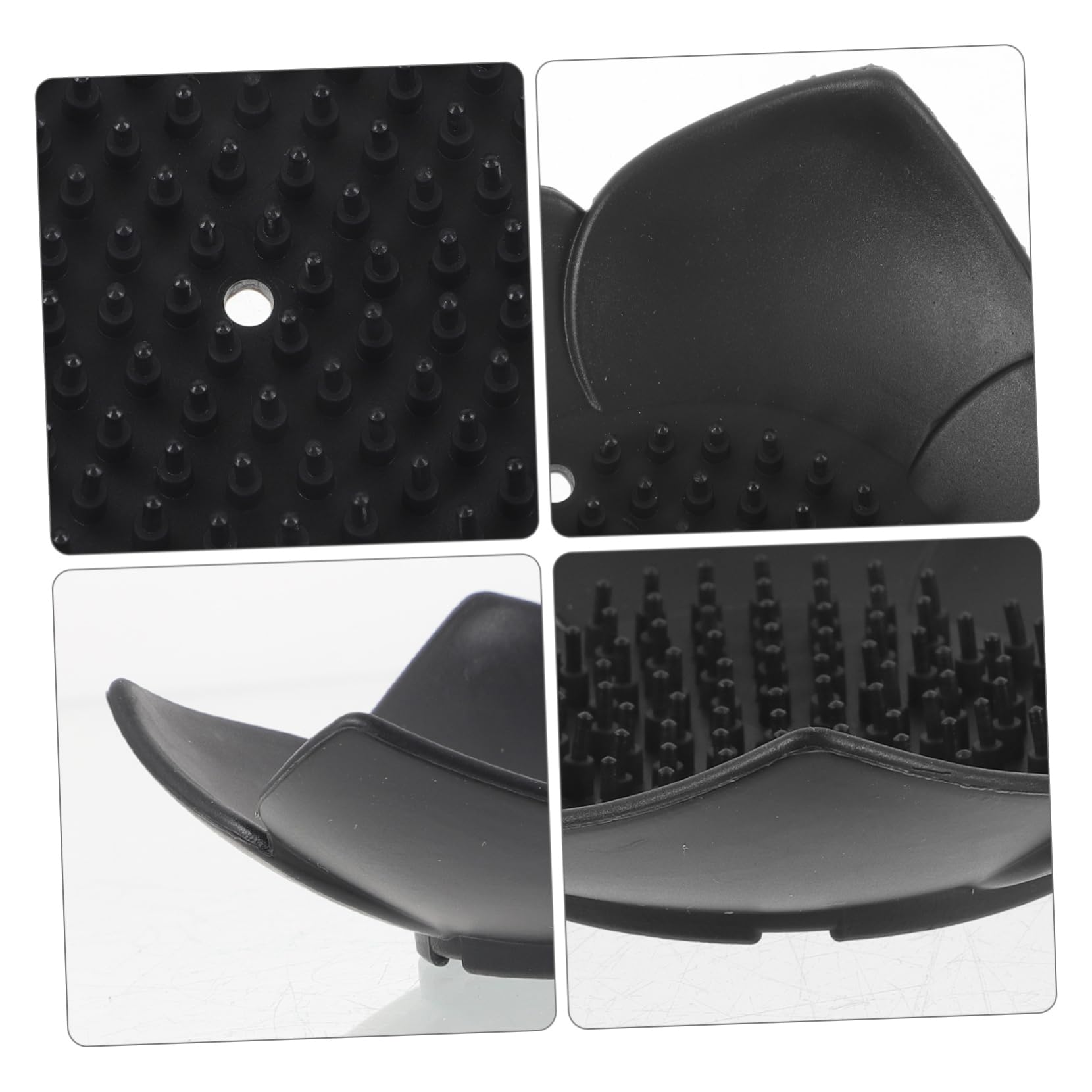 Cabilock Jabonera De Silicona con Drenaje Soporte De Jabón Portátil para Baño Encimera Y Viaje Diseño Antideslizante Y De Limpiar Color Negro 4 Piezas X 5