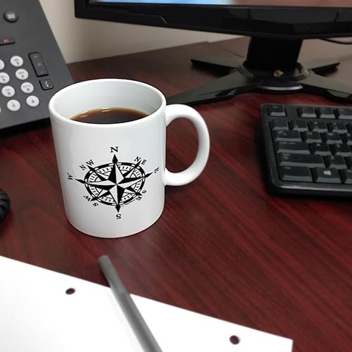 Miniatura 6 de ThisWear Regalos de campamento para mujeres, brújula náutica, brújula, senderismo, camping, regalos temáticos, taza de café de cerámica de 11 oz con
