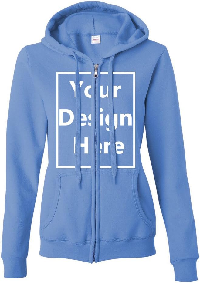 City Shirts Ladies Add Your Own Text and Design Custom Personalized Sweatshirt Zip Hoodie