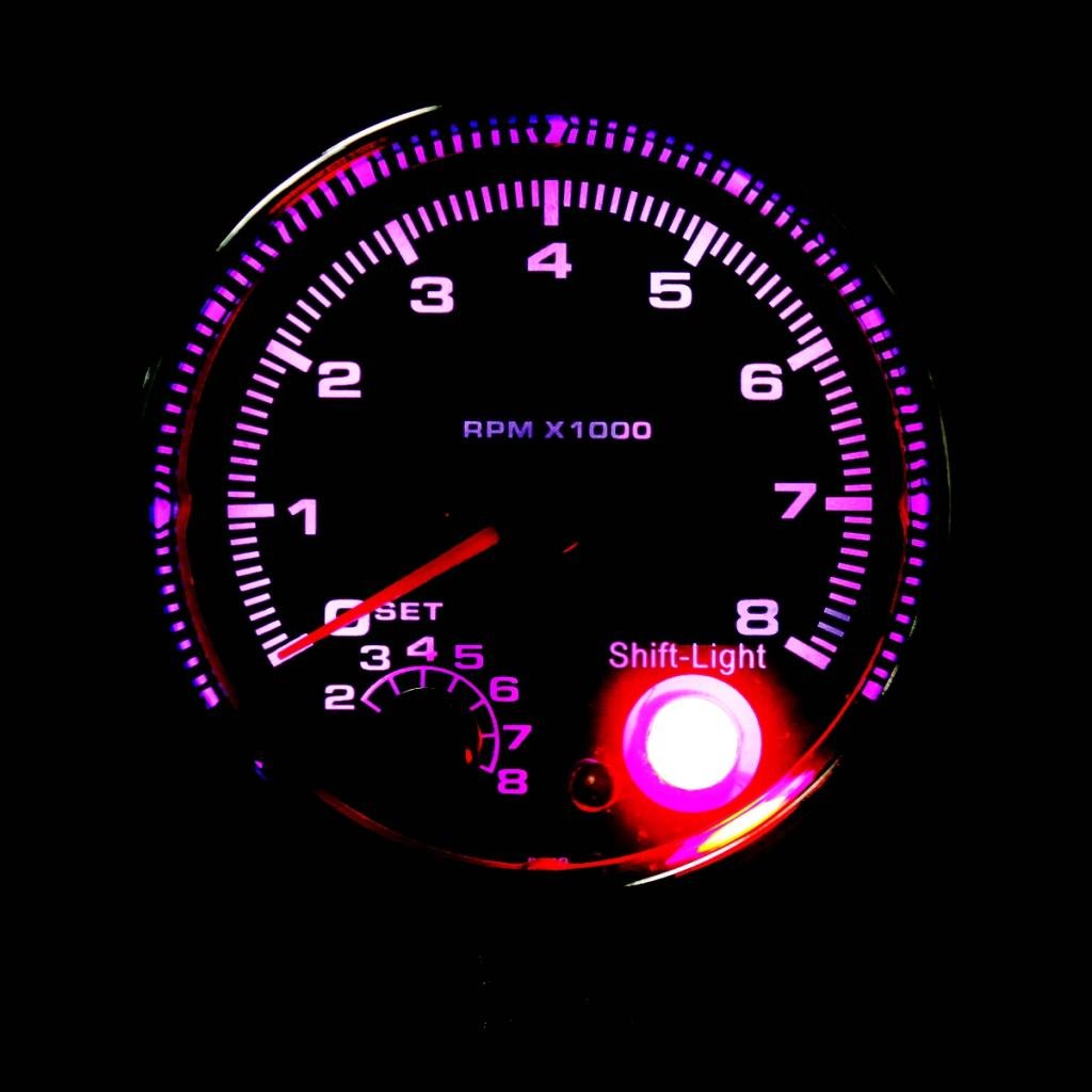 UJEAVETTE 3.75" 95mm Auto Car Tachometer Gauge Range 0-8000RPM With Shift Light-image-39