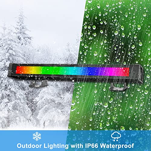Kartols 42W LED Stage Wash Lights Bar, 2 Pack RGBW Outdoor Stage Light Bars, IP66 Waterproof Timing Memory Dimmable Outdoor Stage Light for Stage Wedding DJ Party