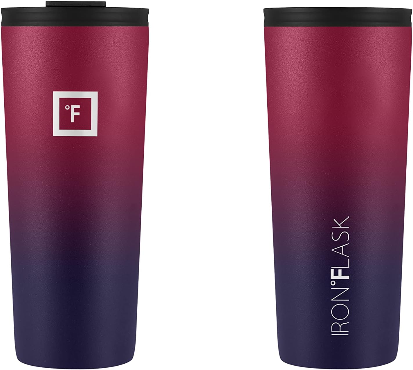 IRON °FLASK Classic Tumbler - Vacuum Insulated Stainless Steel Water Bottle, Double Walled, Drinking Cup, Insulated Travel Mug (Dark Rainbow, 24 oz Solid Lid) - Image 4