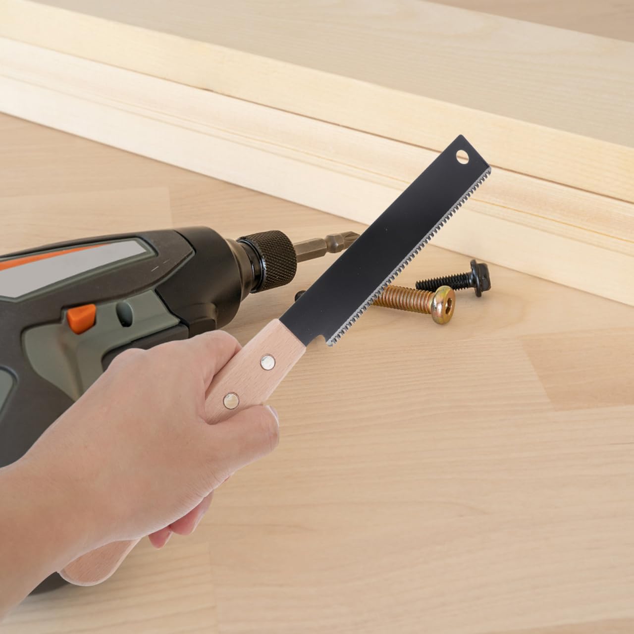 POPETPOP Kleine Japanische Zugsäge 12 Zoll Handsäge Für Holz Feinzahnung Präzise Schnittführung Tragbare Handsäge Für Heimwerker Holzbearbeitung Bastelsäge