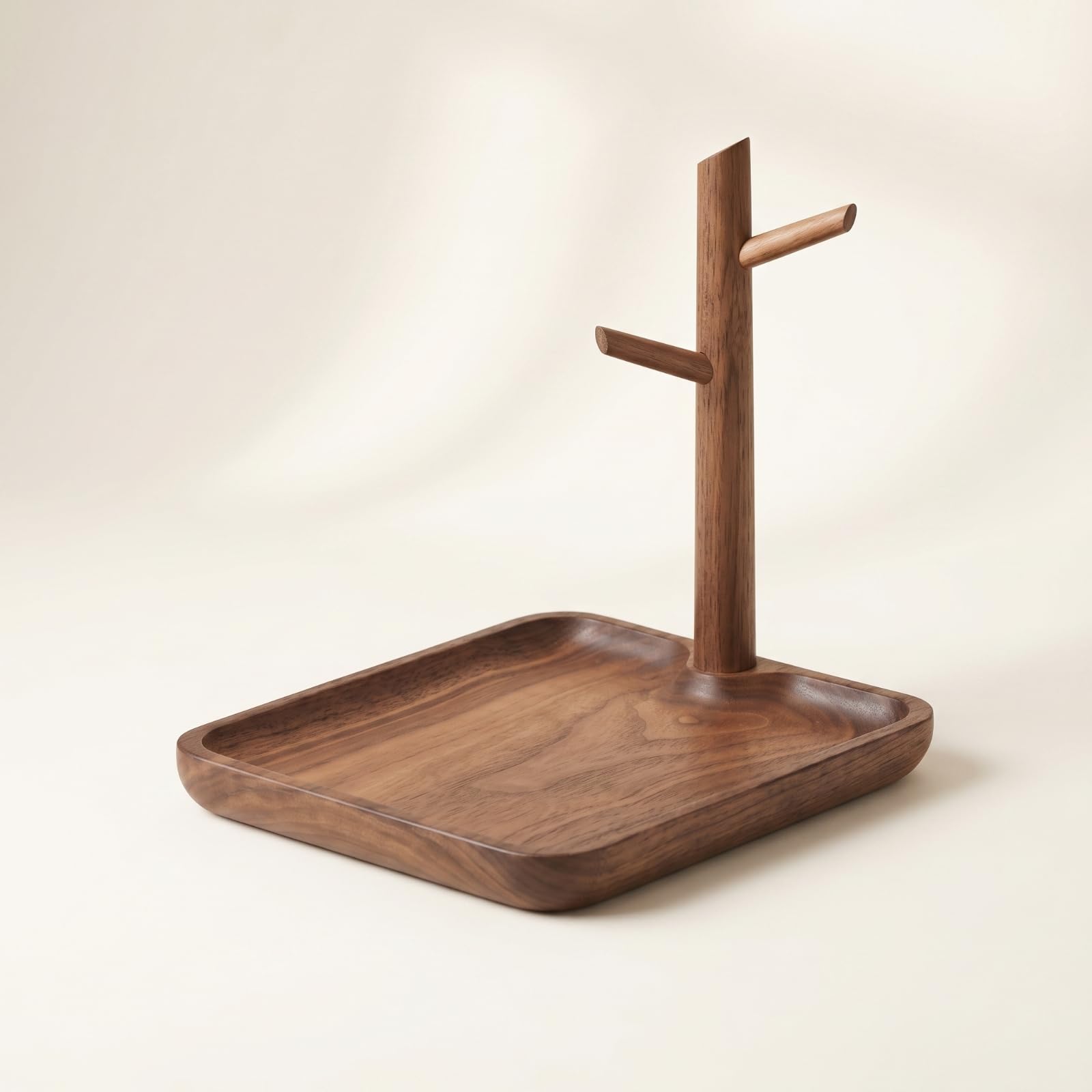 Organizzatore da Tavolo con Ganci Moderno Organizzatore in Legno con Ganci Versatile Svuotatasche in Legno per Comò