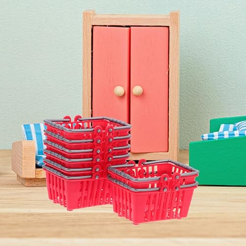 Miniatura 9 de Toddmomy 20 unidades de mini cesta de la compra, cesta pequeña de la compra al por menor, cesta de comestibles con asas para niñas de 4 a 5 años