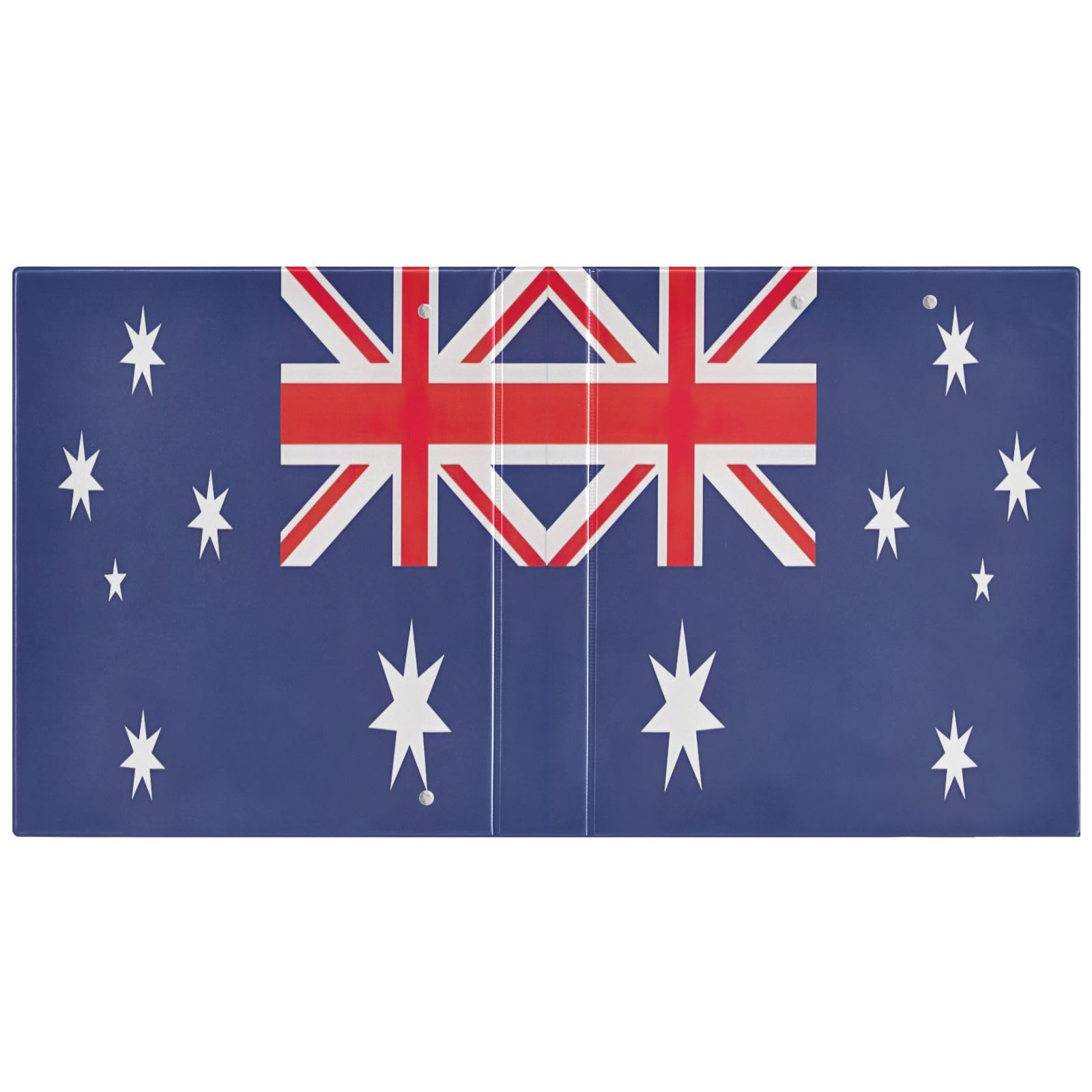 3-Ringbuch mit Australien-Flagge, 3,8 cm, langlebig, Basic Ordner mit 3 Innentaschen, niedlicher Ordner, drei Ringe für Schule, Bürobedarf, 2 Stück