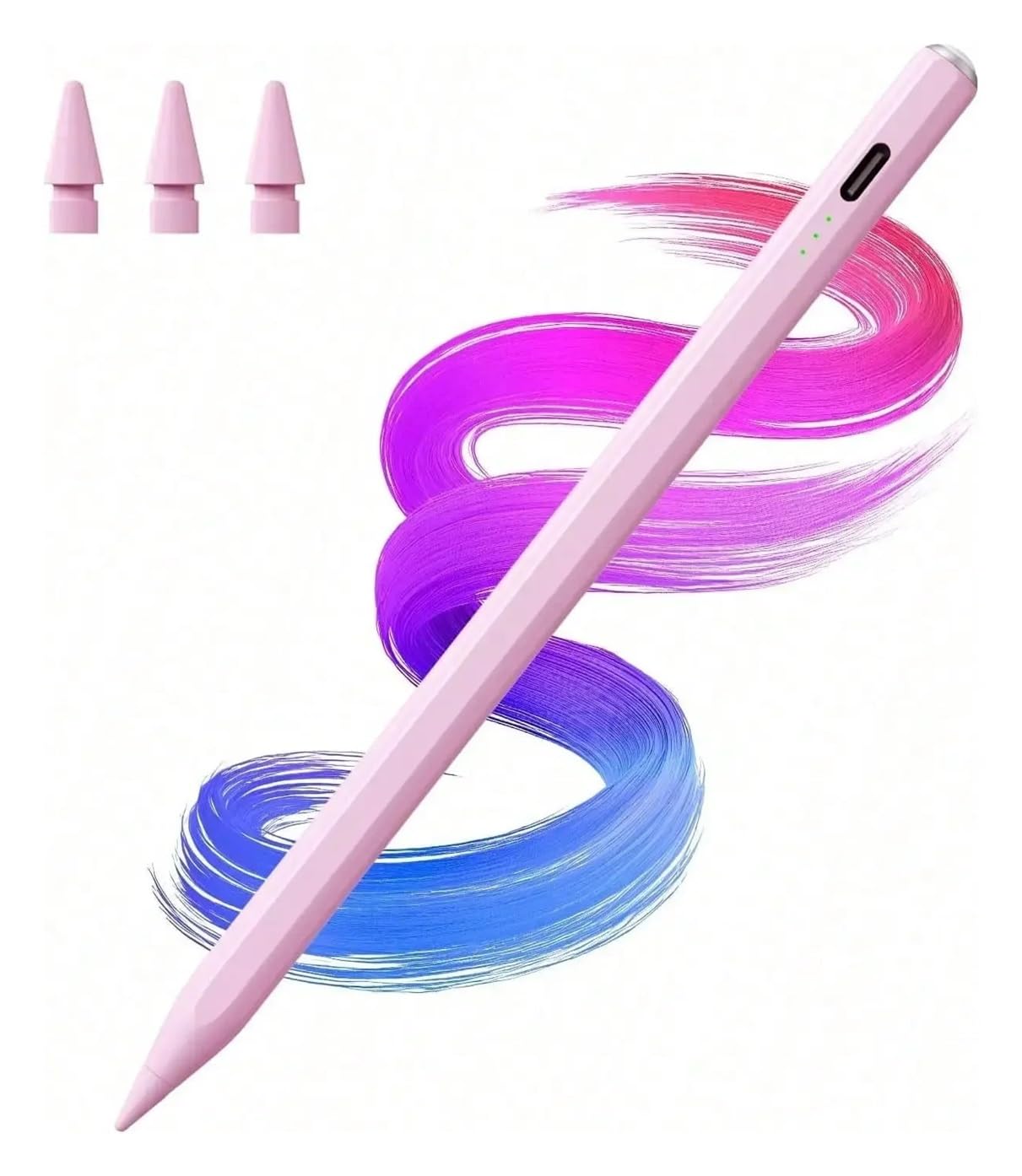 Lápiz óptico Recargable con conexión magnética, lápiz Capacitivo Activo for Dispositivos con Pantalla táctil múltiple Apple iPad(Pink)