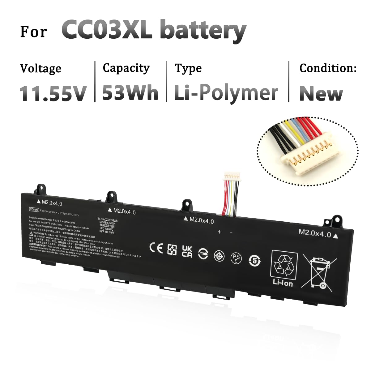 53Wh CC03XL Laptop Batteria per HP EliteBook 830 835 840 845 G7 G8 ZBook Firefly 14 G7 G8 Probook 635 Aero G7 G8 Series L77608-421 L77608-422 L78555-005 L77608-1B2 L77608-1C1 L77608-2C1