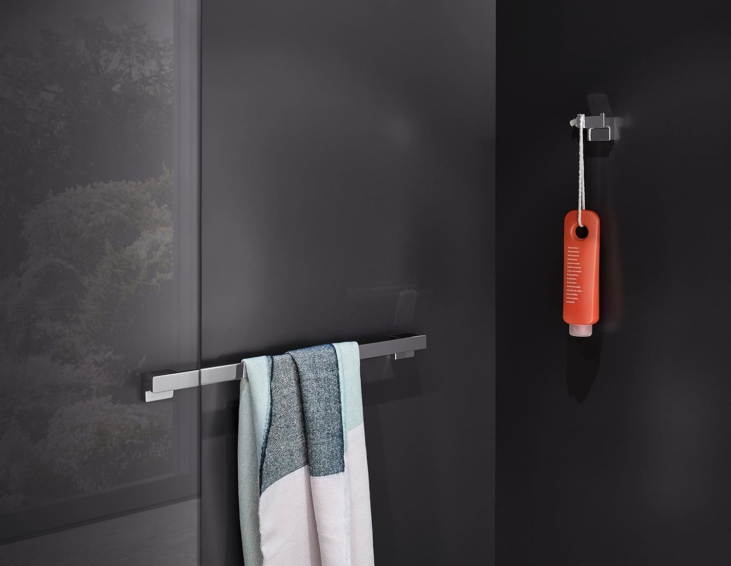 EMCO Toallero de Pared para baño, 800 mm, de Metal, para Toallas de Mano y baño, Cromado