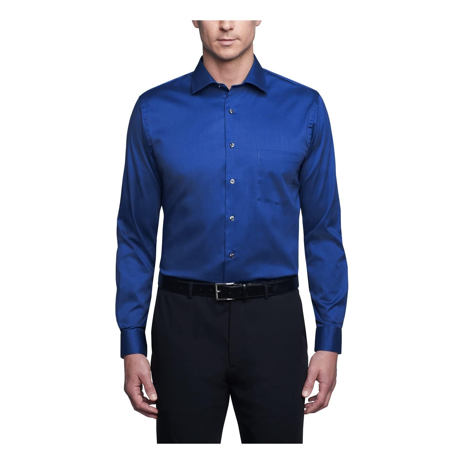 Men's Dress Shirt Regular Fit Flex Collar Stretch Solid