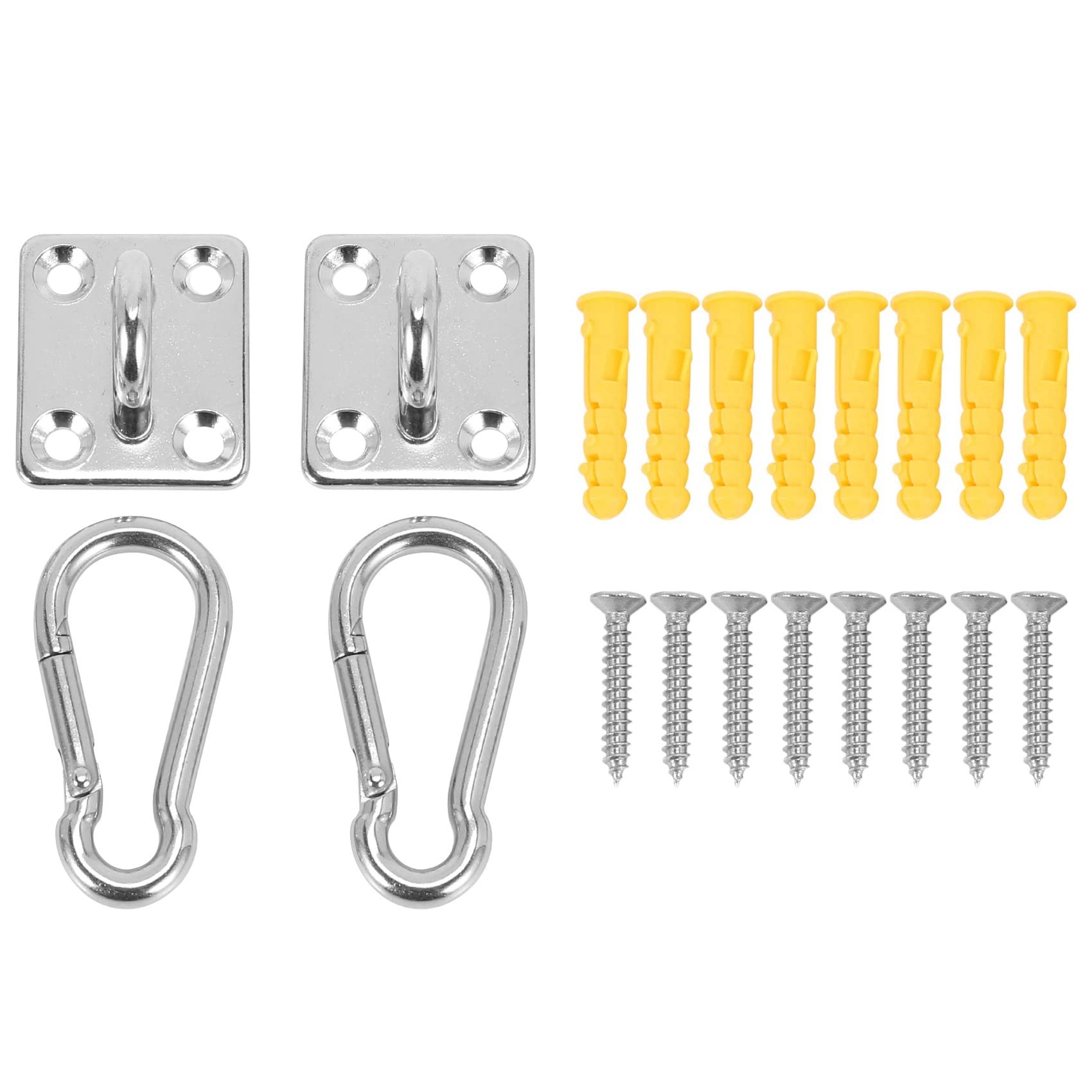 FEETER 2 Sets Of Suspended Ceiling Wall Mount U-Shaped Hooks Stainless Steel Heavy Duty Multi-Function Hammock Hammock Hook Metal Base Plate with Hook