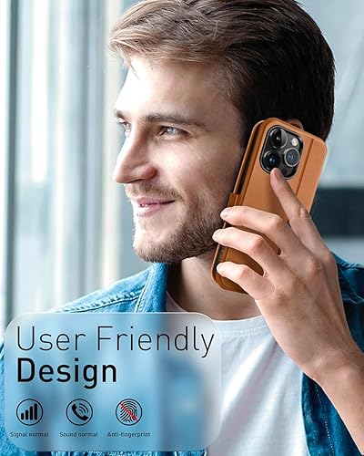 Miniatura 83 de OCASE Funda tipo cartera para iPhone 15 Pro Max, funda delgada de piel sintética, ranuras para tarjetas, bloqueo RFID, soporte, funda de teléfono a