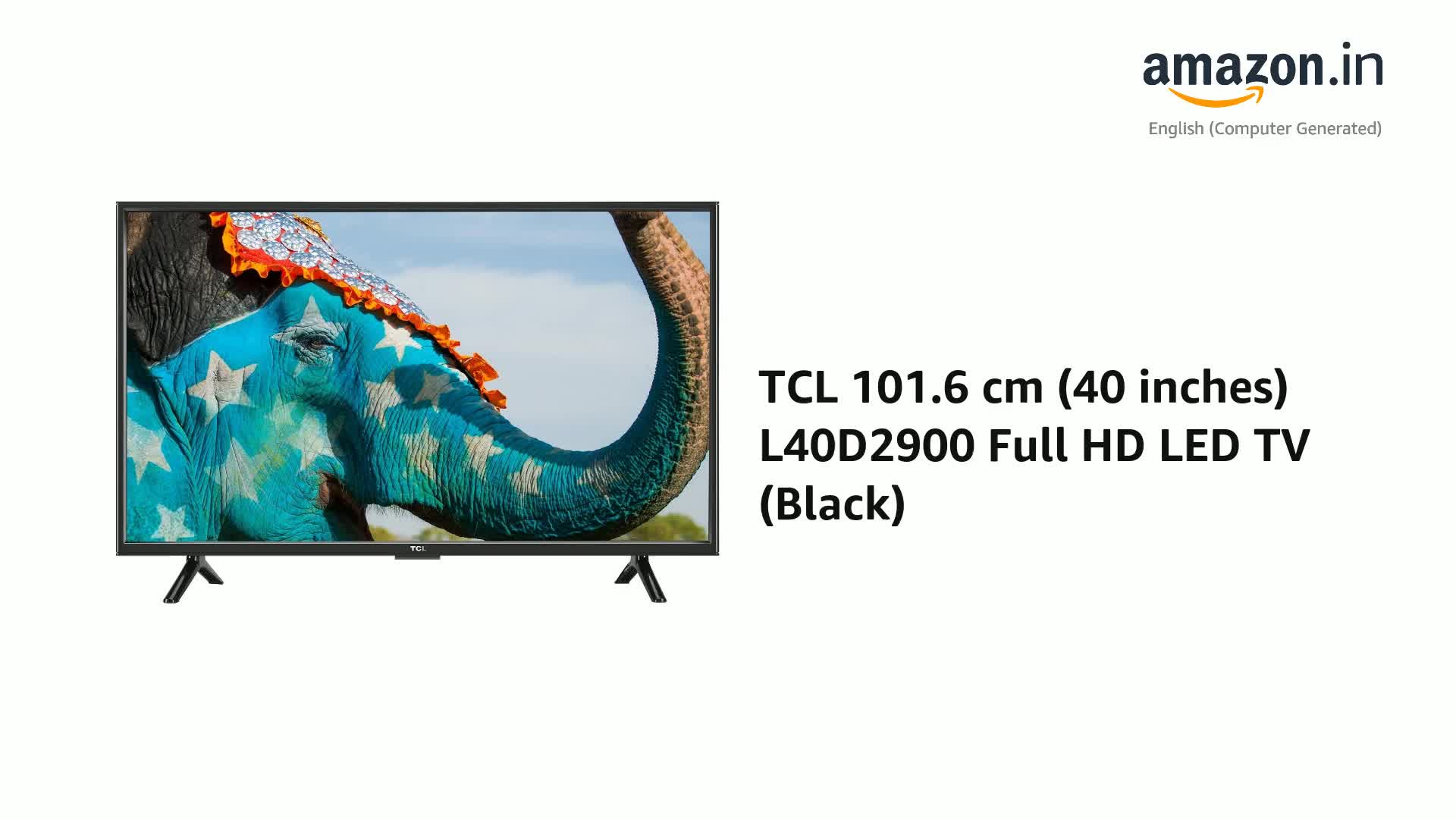 TCL 101.6 cm (40 inches) L40D2900 Full HD LED TV (Black) : Amazon