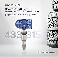 Vista 2 de MORESENSOR Compact PRO Series Sensor de presión de neumáticos TPMS programable universal de doble frecuencia Paquete de 10 315 + 433 MHz