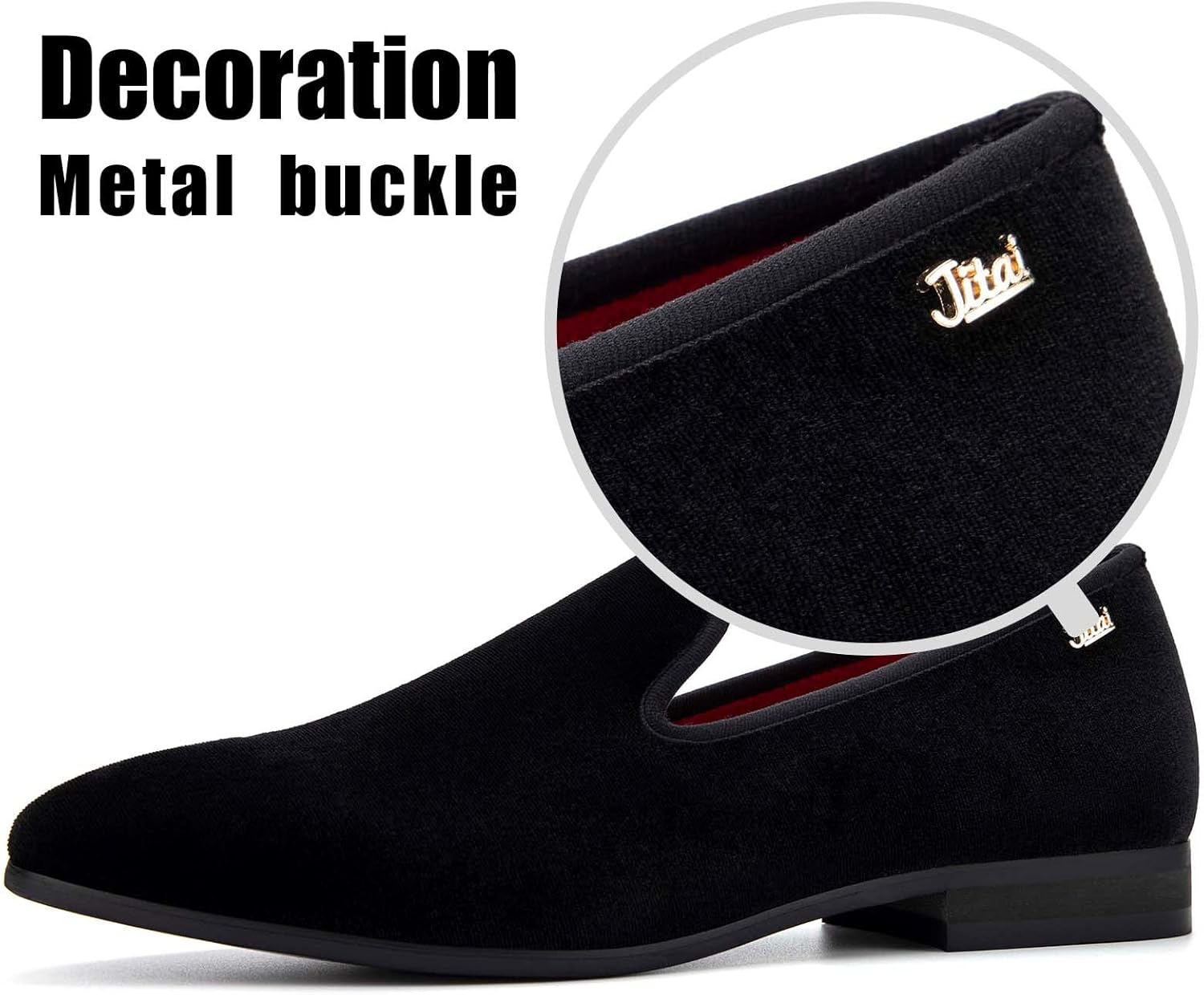 Miniatura 2 de JITAI Zapatos de hombre de lujo mocasines negros de cuero zapatos casuales de los hombres marca cómodos, Negro -