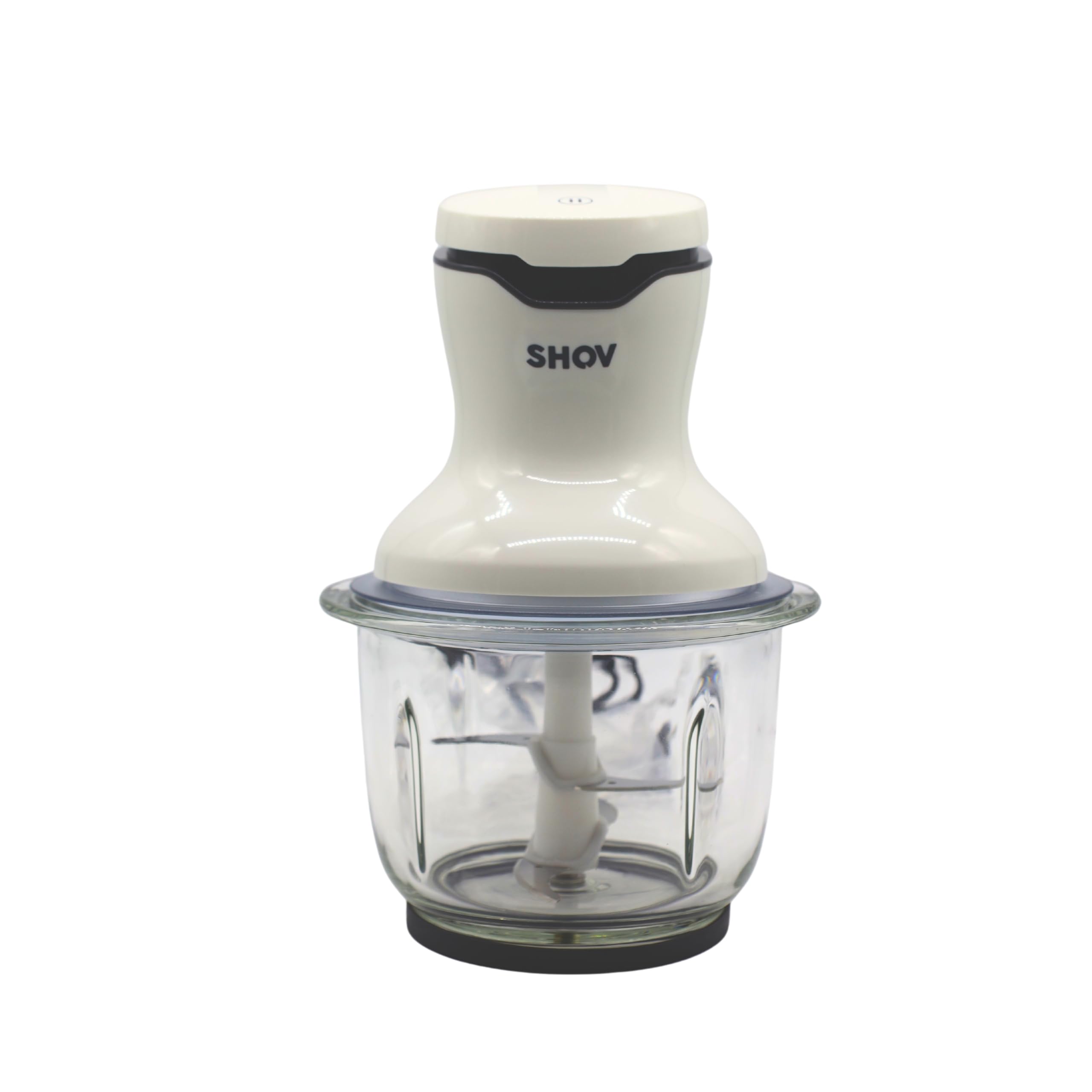 SHOV Mini tritatutto con una sola mano, contenitore in vetro da 700 ml, tritatutto per verdure, frutta, noci e carne
