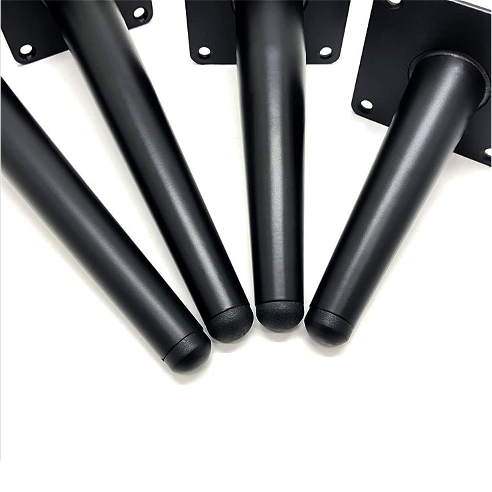 Set di 4 Gambe per mobili in Metallo Nero per Mobile TV Fai da Te, Divano Letto Moderno, tavolino da caffè, capacità di carico 800 kg (Obliquo 55 cm)