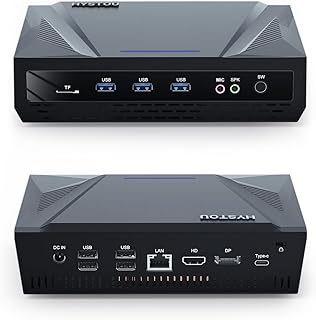 HYSTOU Mini Computer Windows 11 Pro Desktop PC, Mini PC i9 9880H 8GB DDR4 256GB NVMe SSD 1TB SDD Small Business PC, Wi-Fi6 BT5.2, 4K Triple Display Linux Mini PC, Type C Office PC, TPM2.0