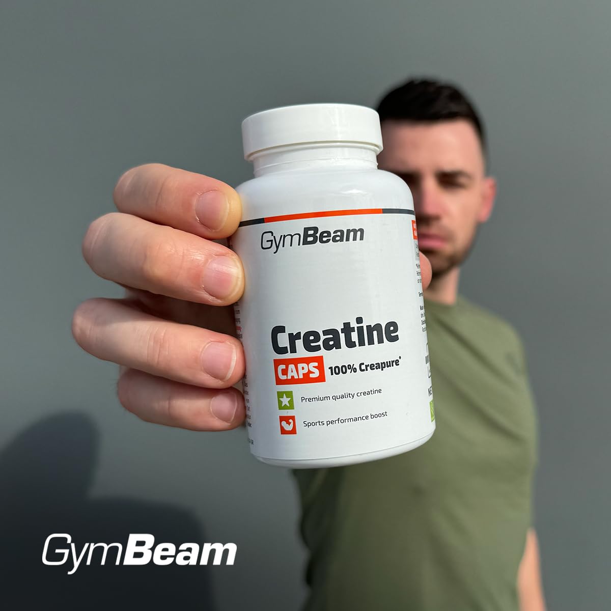 GymBeam Creatina Monoidrato Capsule - 100% Creapure®, per l'aumento delle prestazioni fisiche, adatta per uomini e donne, ideale per atleti di resistenza e sport di squadra