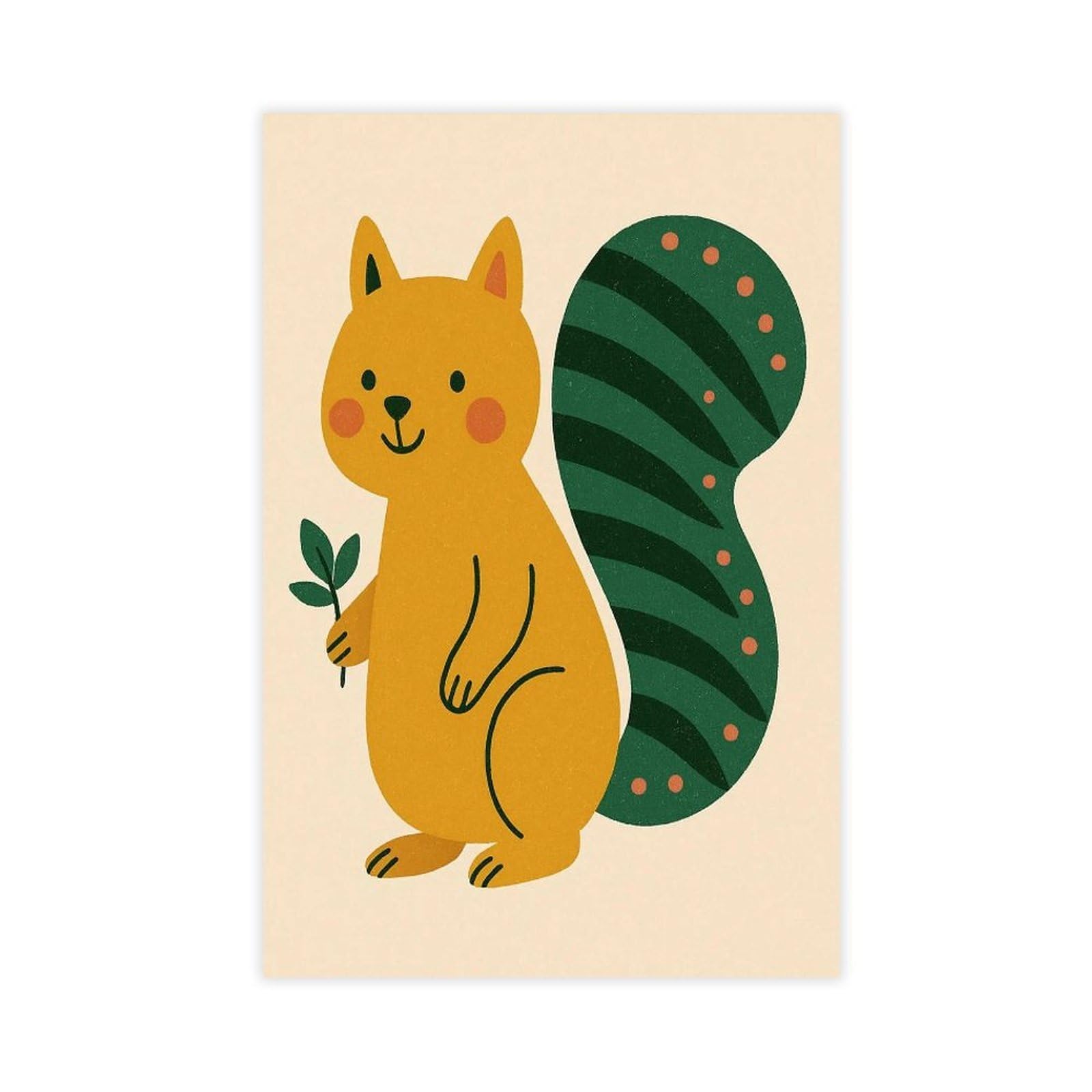 Bareronor Funny Squirrel Poster (24) Canvas Poster Bedroom Decor Landscape Office Room Decor Gift 24" L X 36" W