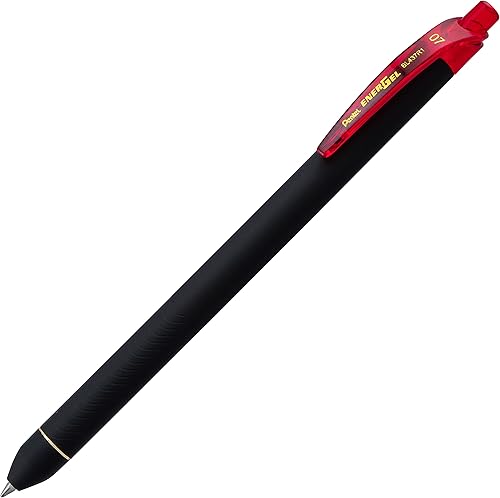 Miniatura 2 de Pentel EnerGel Kuro - Bolígrafo de gel líquido, (punta de 132 pulgadas - 0.7 mm) línea media, tinta roja, paquete de 12 (BL437R1-B)