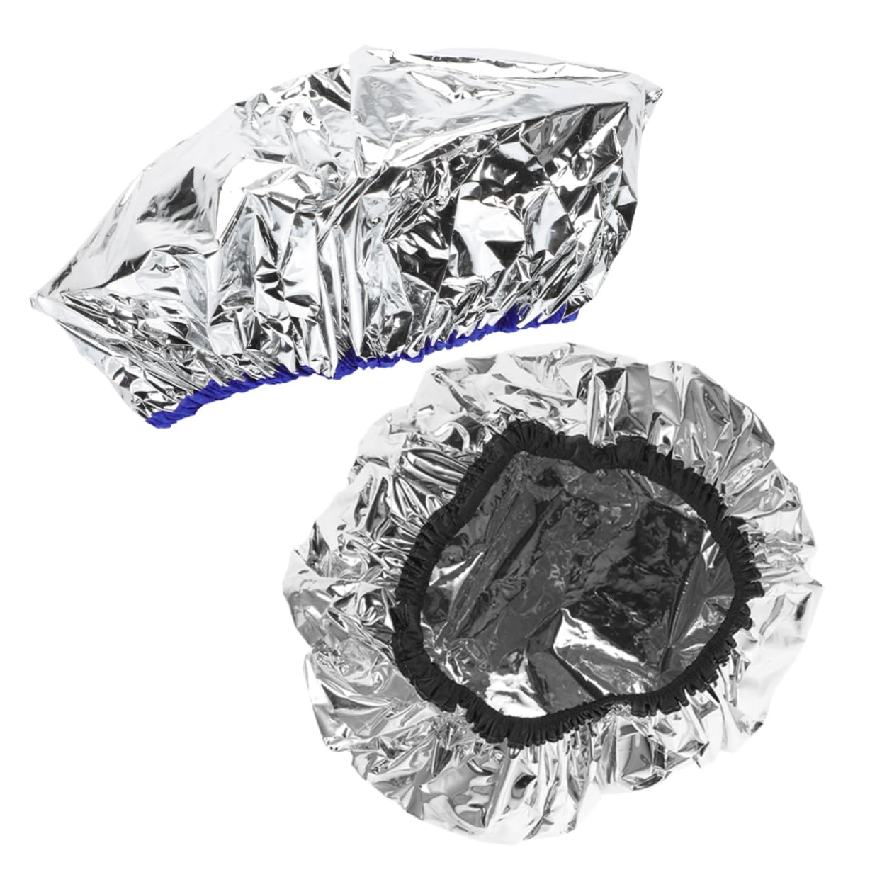 Outanaya 2pcs Aluminum Foil Conditioning Shower Cap for Salon Hair Care Elastic Design for Optimal Heat Distribution Versatile for Dyeing and Treatment Comfortable Fit for All Head