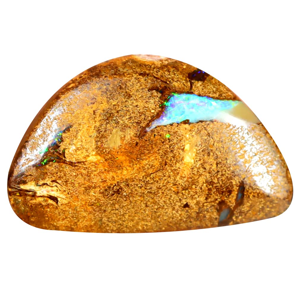 Opale rocheuse multicolore premium 18x11mm, pierre précieuse d'exception - 3