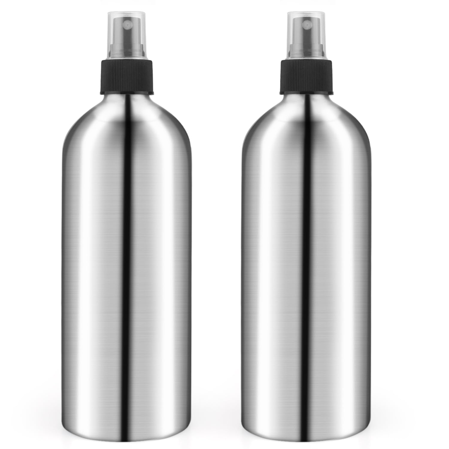 2-Pack 16oz /500ml Aluminum Fine Mist Spray Bottles,Empty Metal Atomizer Bottles with Press Pump&Lids,Perfume Spray Bottles Cosmetic Storage Container Travel Bottles-image-29