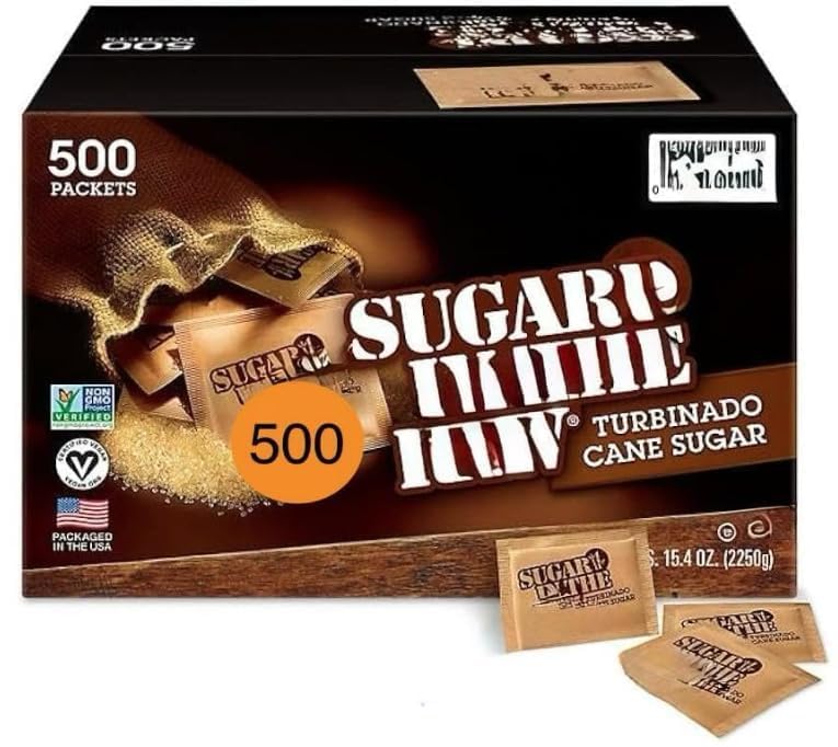 Organic Sugar In The Raw Packets Bulk 500 Ct Organic Raw Sugar 500 Packets +STICKER DR + shipping in box