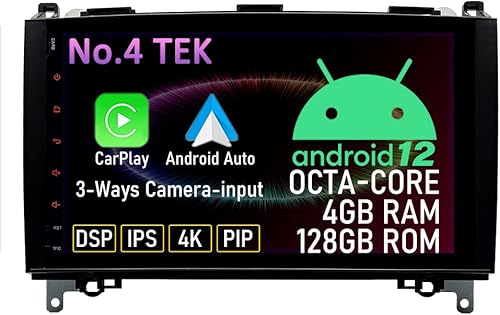 NO4TEK Radio estéreo de coche Android 12 de 9 pulgadas para Mercedes Benz B200 2004-2012 Sprinter W209 W163 unidad de cabeza de pantalla táctil