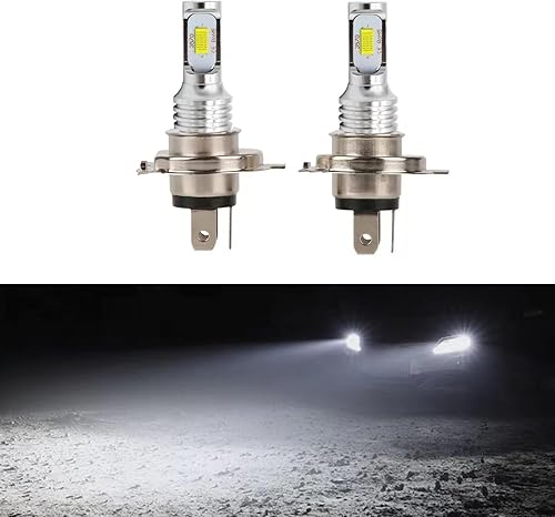 2 lámparas antiniebla LED H4 para automóvil, 3570-2SMD 6000K de alto brillo y baja potencia, bombilla Plug and Play de corriente constante