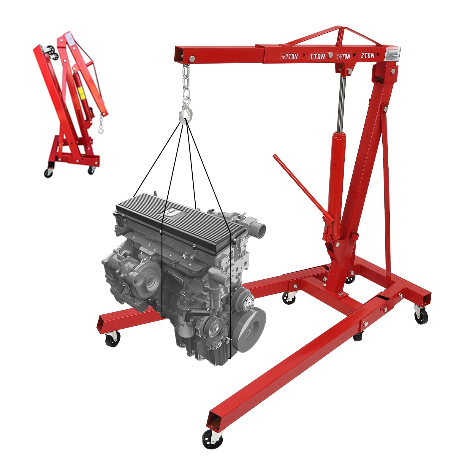 Amazon.com: 2 Ton Folding Engine Hoist Cherry Picker, Heavy