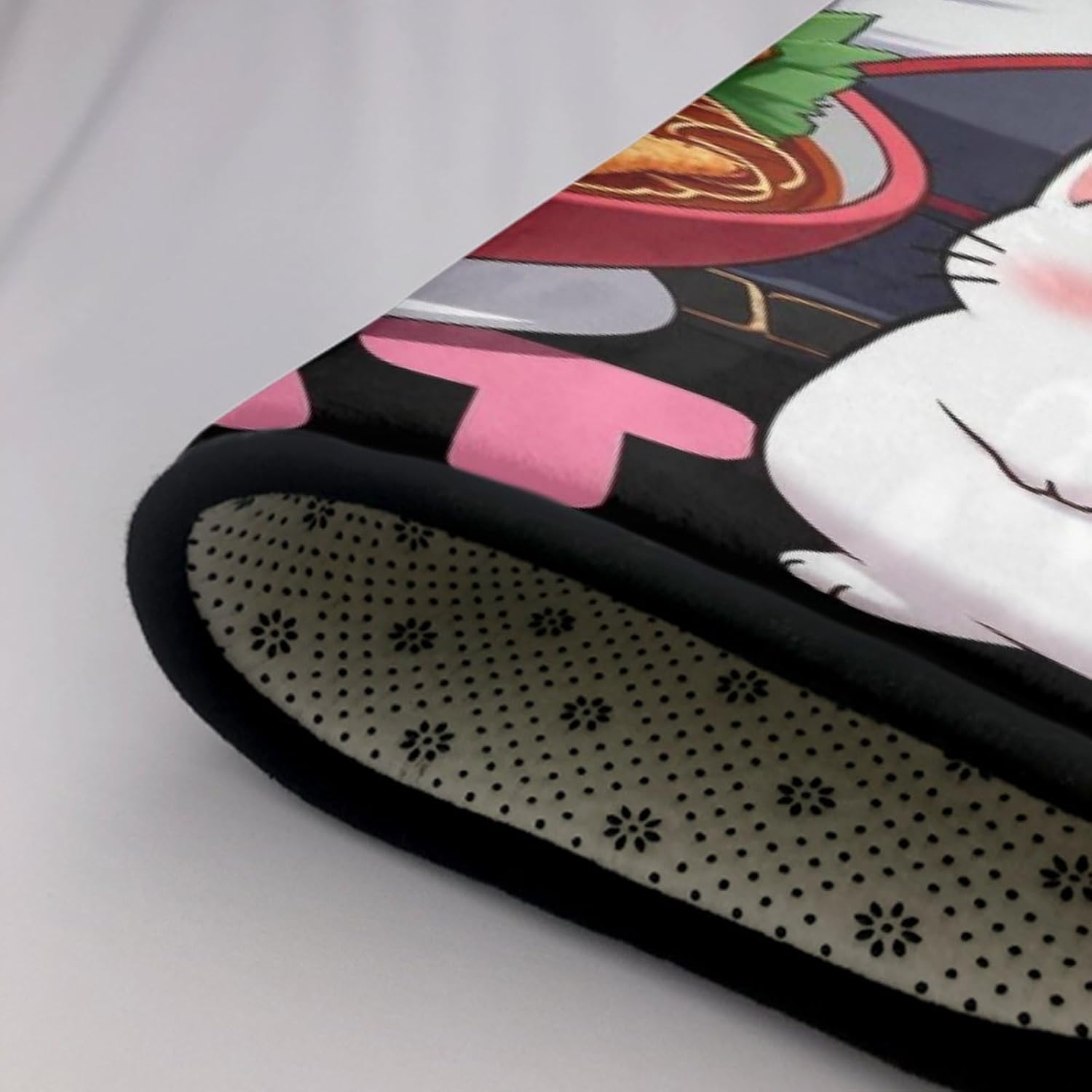 Memory Foam Just A Girls Who Loves Anime Ramen and Cat Area Rug Play Rug Carpet for Bedroom Dorm Room - Comfort Bathroom Rug Mat with Anti-Slip Backing, 60" Lx39 W