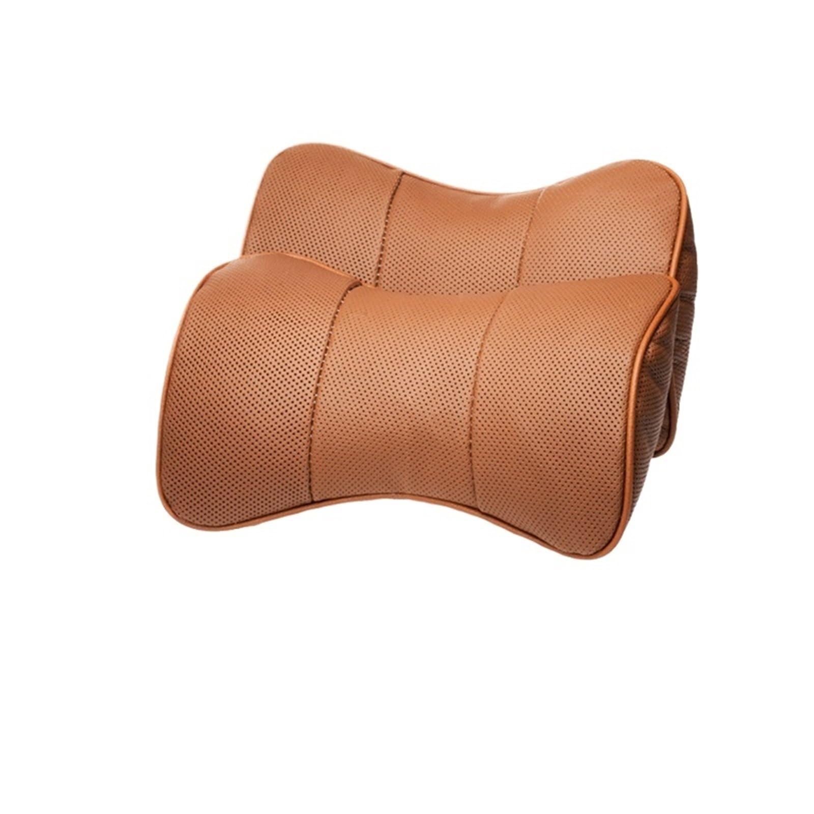 Poduszka samochodowa 2-częściowa, oddychająca, uniwersalna, miękka poduszka Do szyję i zagłówek samochodowy poduszka do jazdy(Brown Genuine)