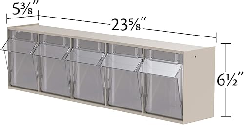 Miniatura 3 de Akro-Mils 06702 TiltView sistema de almacenamiento de plástico horizontal con dos compartimientos rebatibles