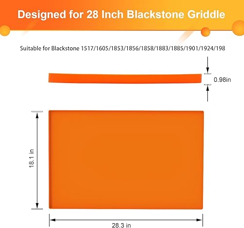 Miniatura 3 de Alfombrilla de silicona de 28 pulgadas para Blackstone, cubierta protectora de silicona para plancha de 28 pulgadas, cubierta protectora de