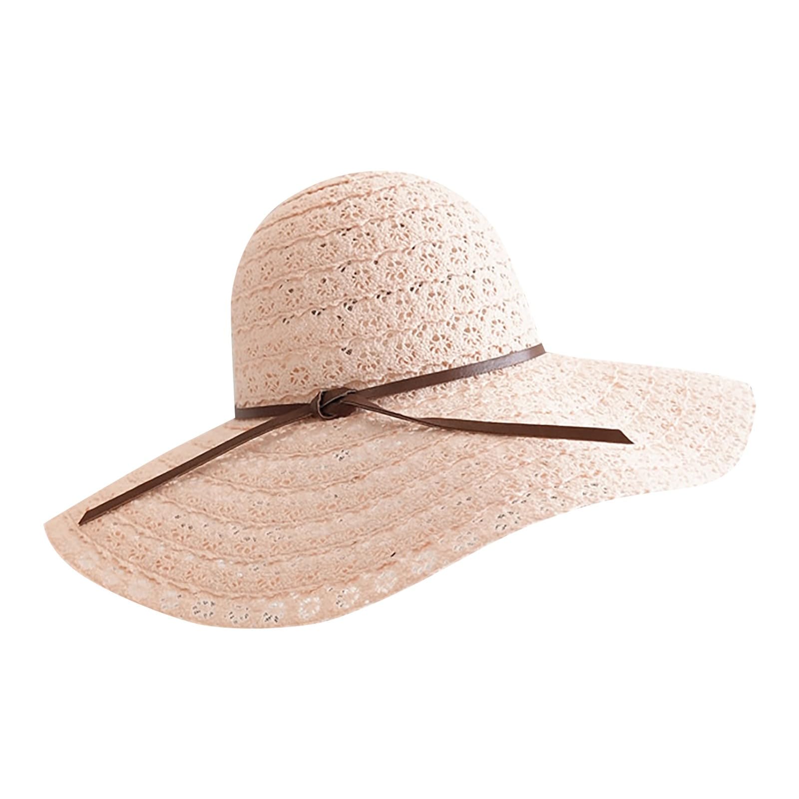 Generisch Cinta para gafas con cordón para mujer, sombrero de sol para mujer, gorra de playa, sombreros de verano UPF50+ sombrero de paja para mujer, S