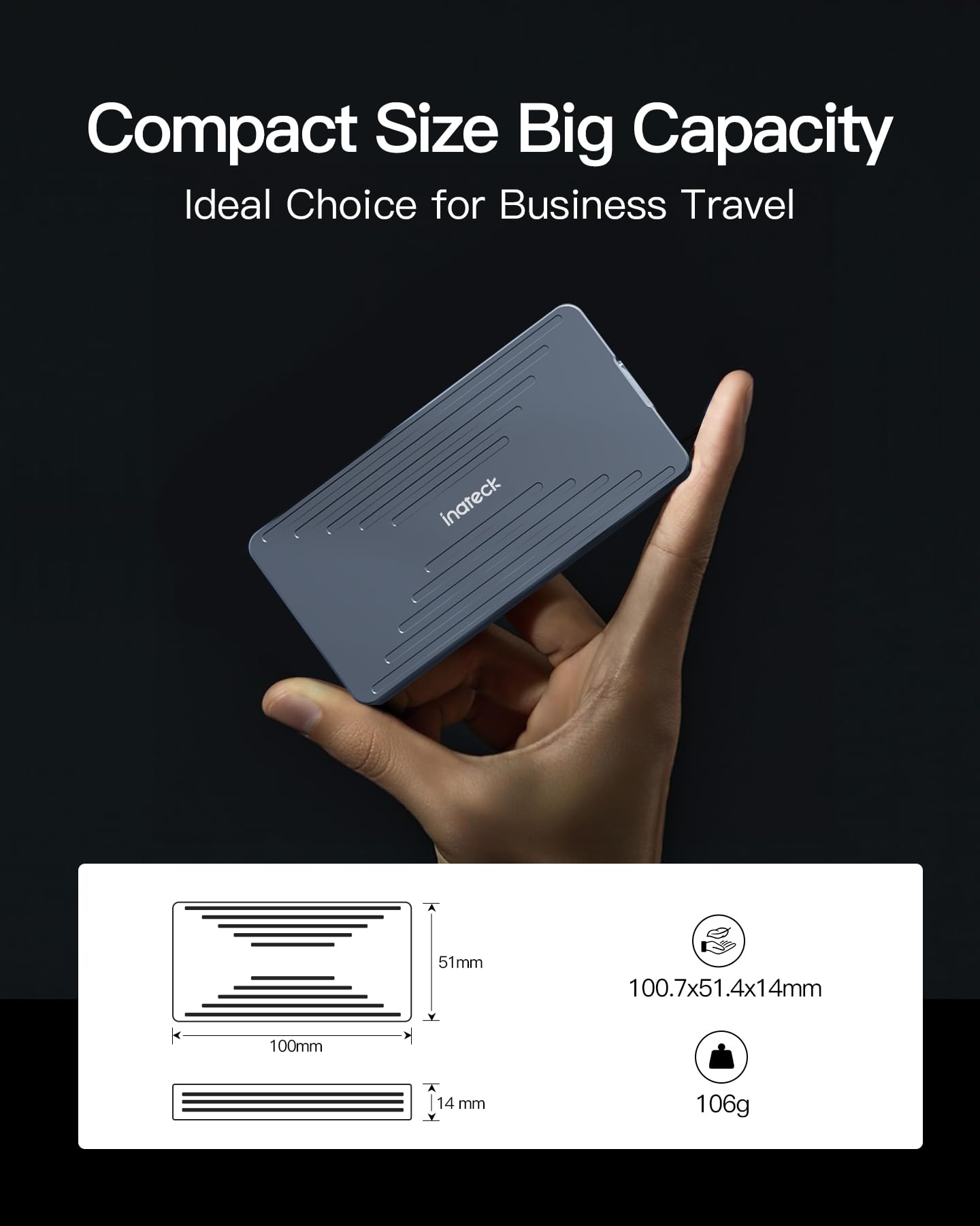 Inateck Alloggiamento SSD NVMe 40Gbps M.2, alloggiamento Disco Rigido in Alluminio, USB4.0/Thunderbolt 4, Installazione Senza Attrezzi, Supporto 2230/2242/2260/2280 SSD M-Key, FE2028
