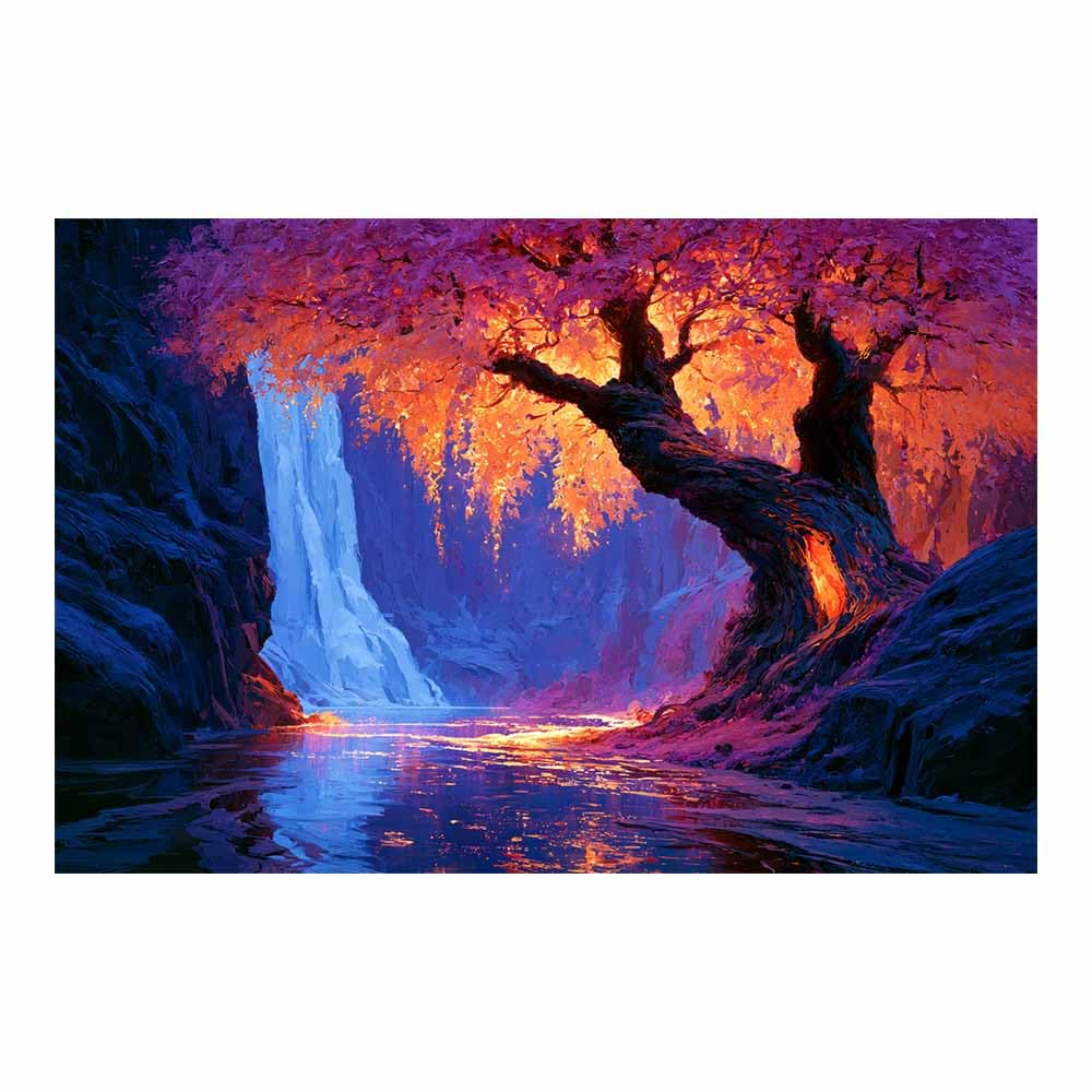 HOQIU Tree Wall Art Vibrants Abstract Tree artwork, home canvas prints, for Bathroom Living Room Bedroom(Multicolor)-80x120cm Unframed
