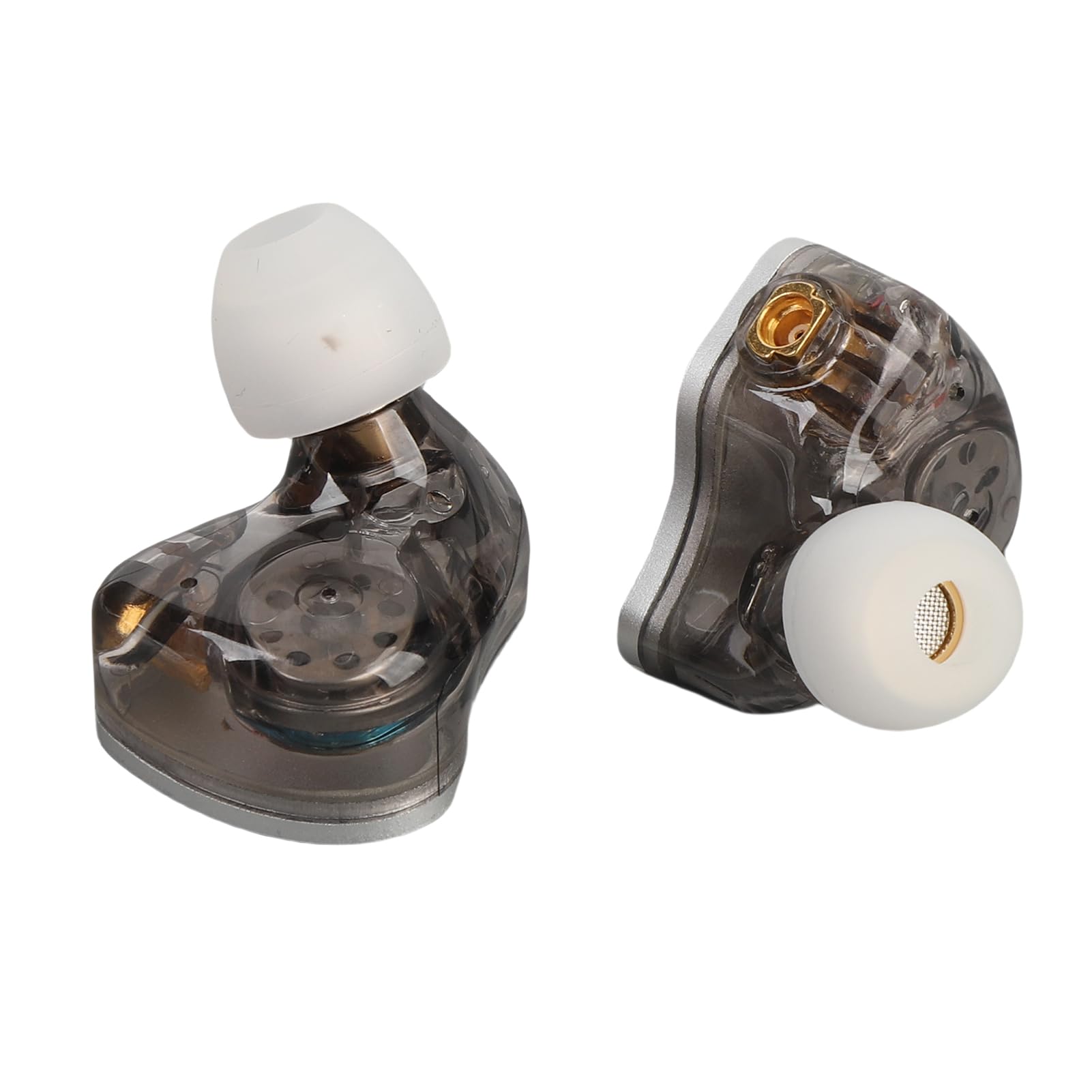 IEM Auricolari Monitor Auricolari Cablati Diaframma Biologico da 10 Mm Suono Stereo HiFi Cavo Placcato Argento Staccabile con Spina Placcata Oro da 3,5 Mm per Musicisti (SILVER)