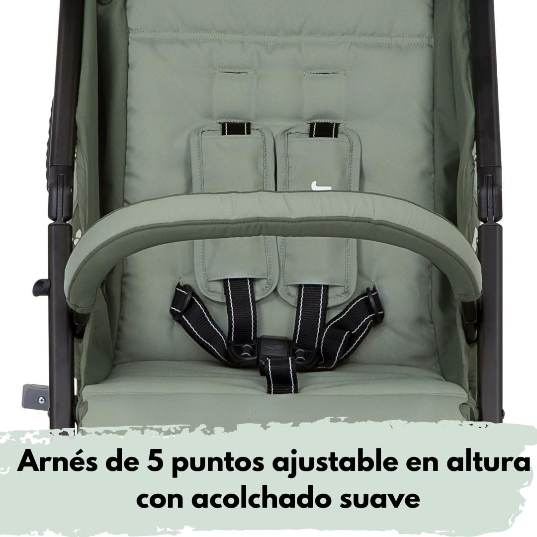 Joie Nitro LX – Cochecito de viaje con función reclinable, suspensión individual y respaldo ajustable, incluye protección contra insectos y lluvia