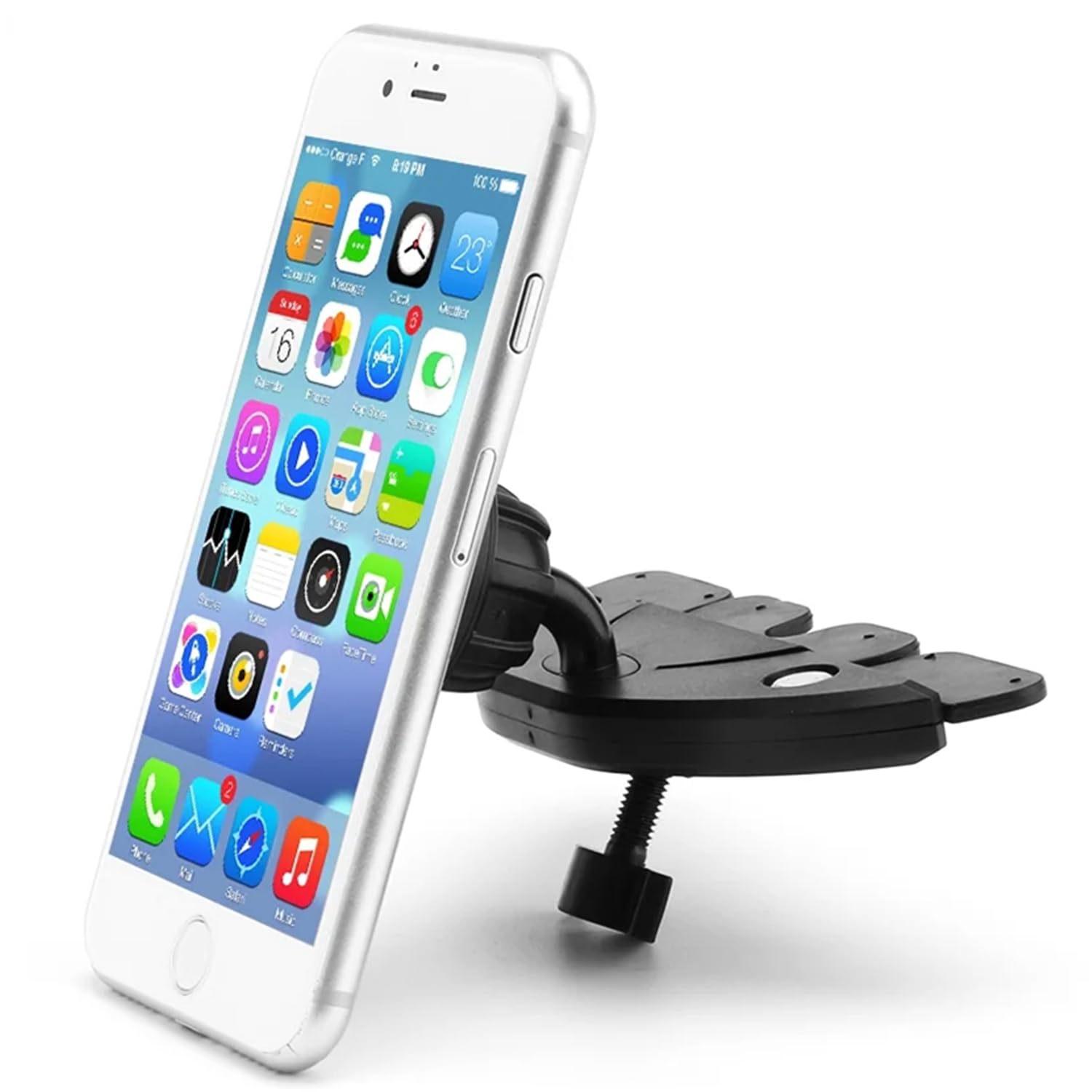 eWINNER Universal Adjustable CD Player Slot Smartphone Mobile Phone Car Mount Holder 360 Rotating Magnet Stand