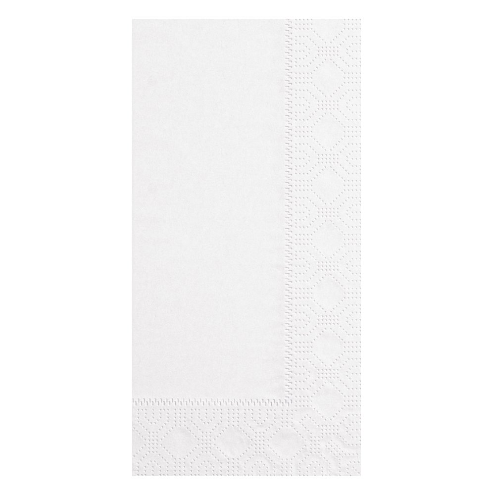 Hoffmaster 180700 Premium servilletas de papel, diseño de patrón en relieve, 3 capas, pliegue 1/8, 17 cm de largo x 17 cm ancho, color blanco (caja de 2000)