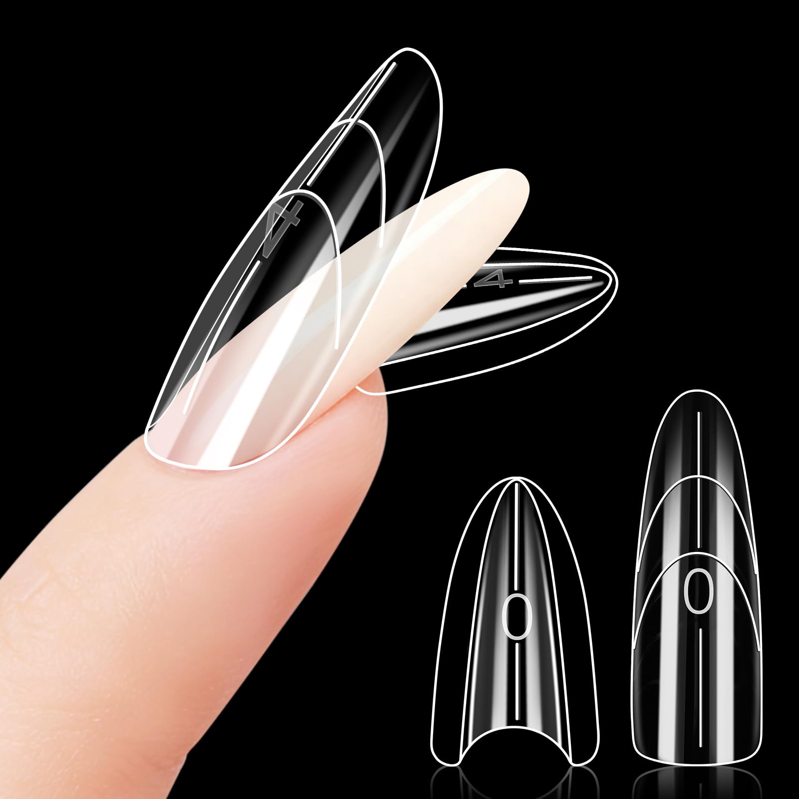 Kiiwah 240 sztuk Sandwich Dual Forms Paznokcie, Wielokrotnego użytku formy do paznokci do budowy paznokci z żelu, akrylowo-poliżelowa forma do paznokci Sandwich do manicure w domu i salonie