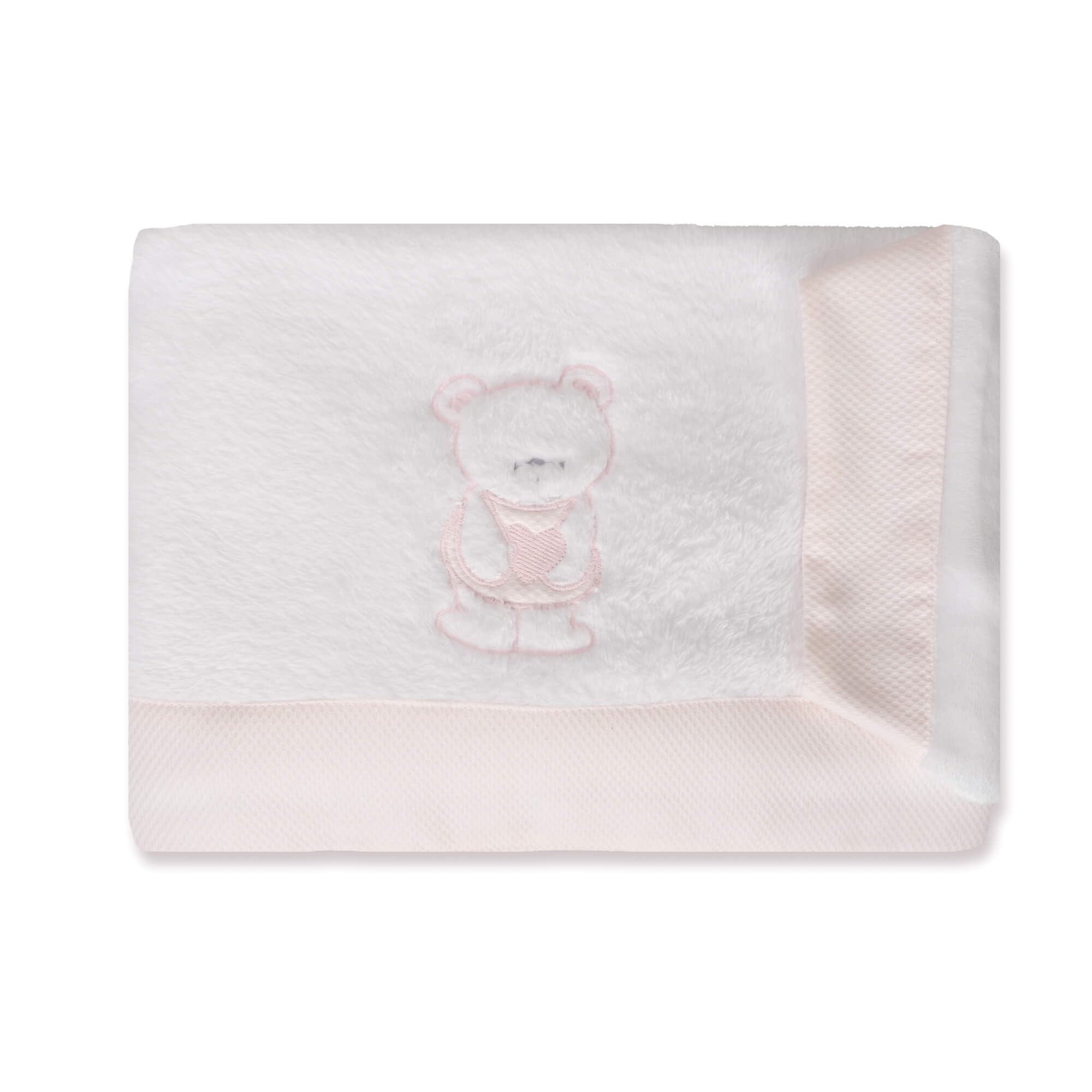 Set lenzuola Coralina 100% per culle/letto da 70 x 140 cm. Caldo, ipermorbido, ipoallergenico. Include lenzuolo con angoli, lenzuolo di sopra e federa. (Teddy Rosa)