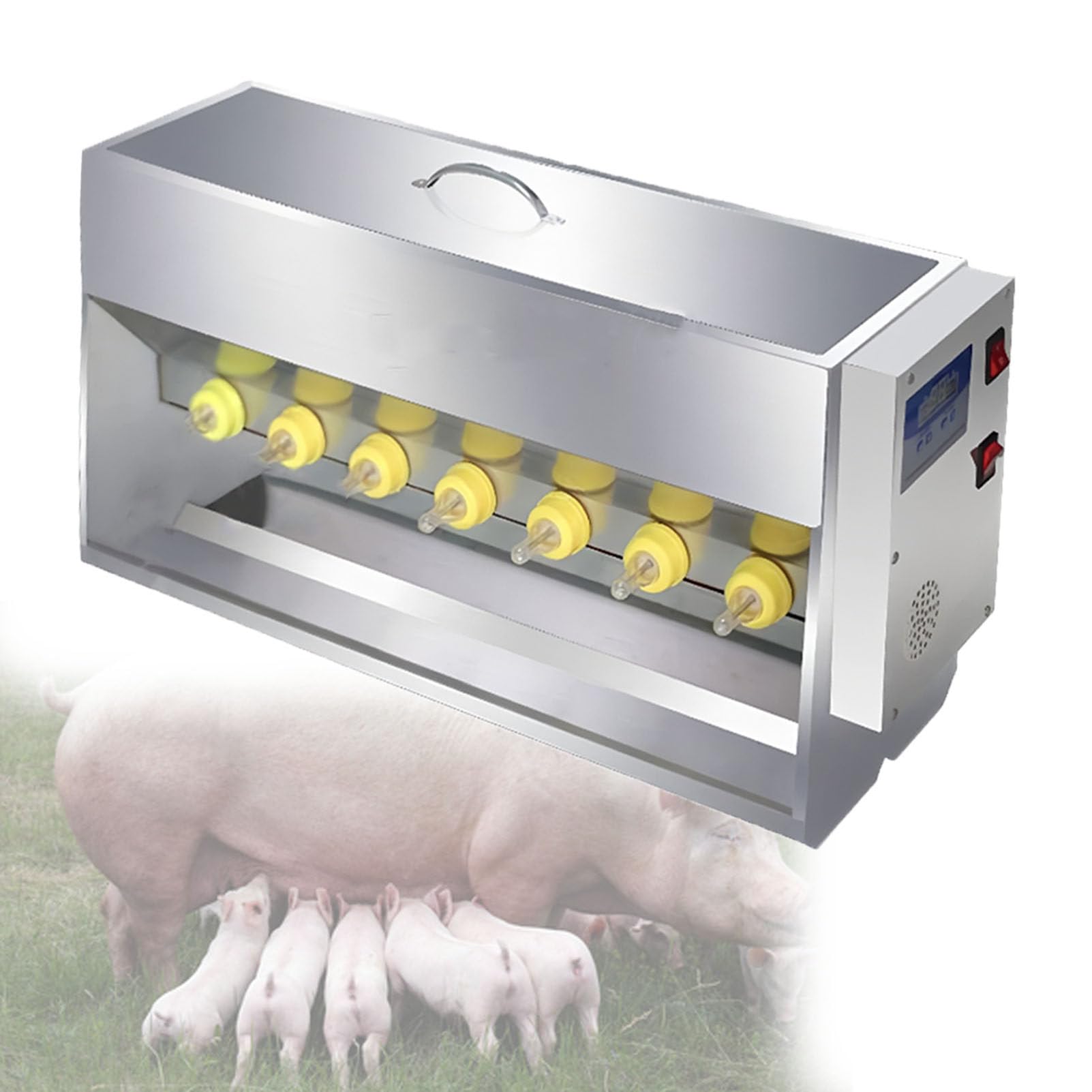 YXYLJOZ Automatic Piglet Milk Feeder, 15/20L Large Milk Box, Constant Temperature, 14-Heads Nursing Machine for Ranch Breeding (14heads)