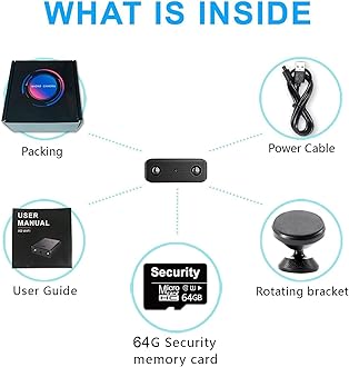 【Free 64G】Smallest Wireless WiFi Battery Camera,Concealed Spy Camera Detector,HD4K Portable Video Recording Live Feed for Baby Monitor,Night Vision,Motion Detection,Cloud Storage for Outdoor/Indoor