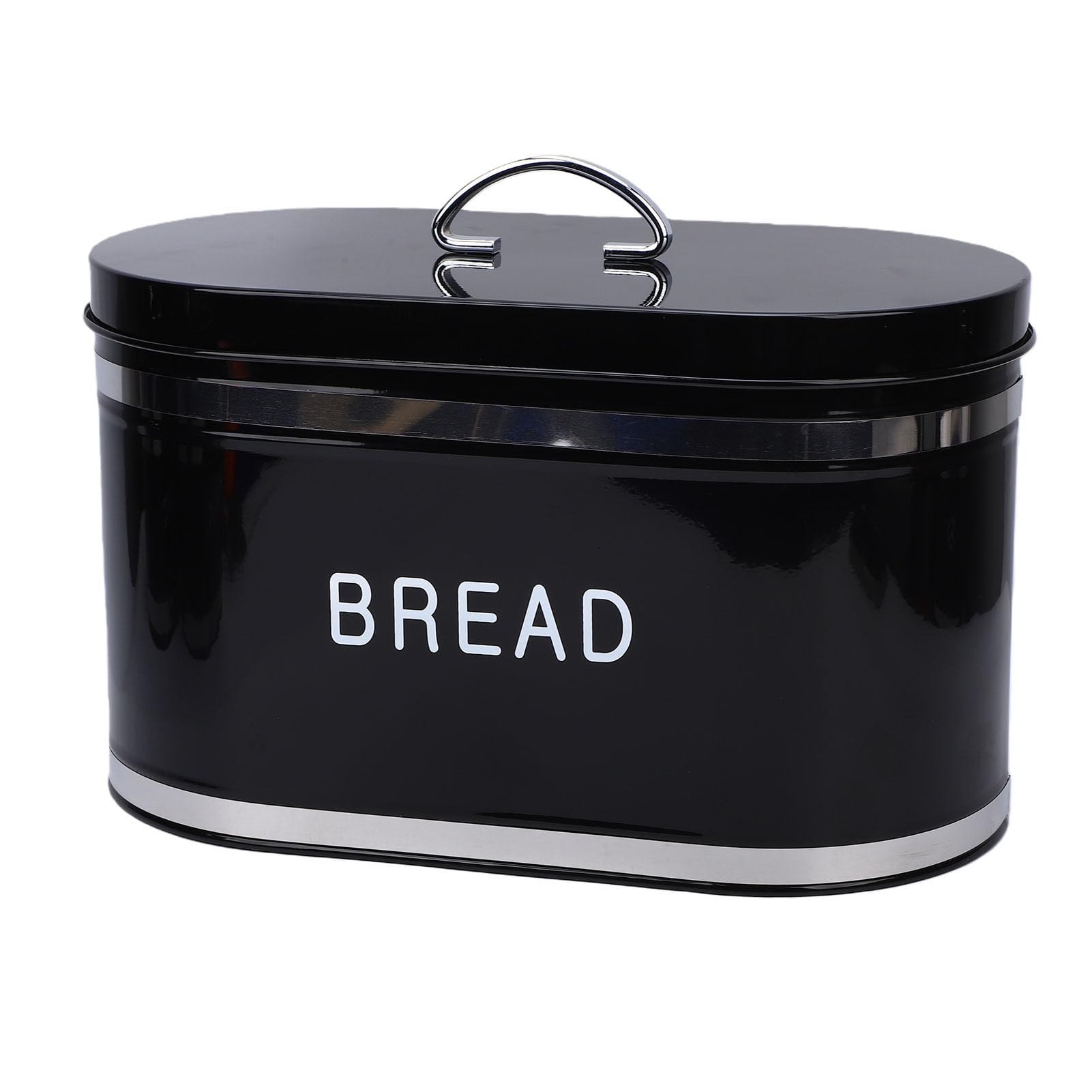 PUSOKEI Stylowy Pojemnik na Chleb z Hermetycznymi Pojemnikami do Przechowywania na Blacie Kuchennym Idealny do Wypieków Sztuka i Rzemiosło Żelazko/3 szt. (BLACK)