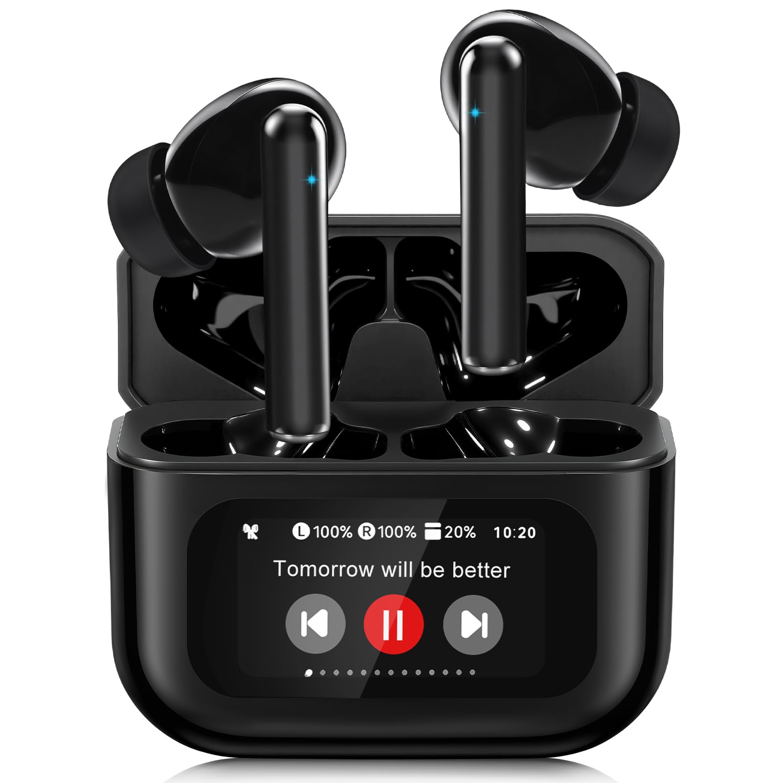 Wireless Earbuds, Bluetooth 5.4 Ear Buds with Touch Screen, ANC/ENC Noise Cancelling Earbuds with Charging Case, IPX7 Waterproof, 6 EQ Modes, 40H